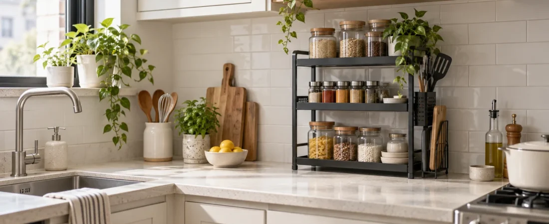 Como organizar uma cozinha pequena sem reforma: 7 decisões que liberam espaço